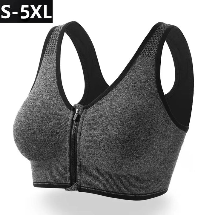 Sports Bra Women Front Zipper More Size Crop Tops Female Gym Jogging Yoga Fitness Shockproof Vest Bralette Sport Bras for Women - Level Up Fitness Shop