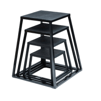 Steel Plyo Boxes – Heavy-Duty Plyometric Jump Platforms with Anti-Slip Rubber Top – Available in 12", and 18" Heights – Stackable, Stable, Built for Strength and Conditioning - Level Up Fitness Shop
