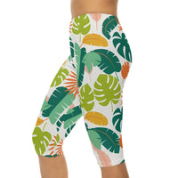 DipaliZ Capri Leggings Tropical Paradise Style Yoga