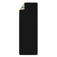 Dipaliz Ikat rubber yoga mat black microfiber suede surface