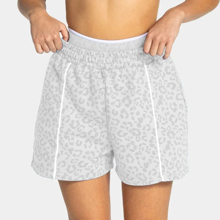 Women Leopard Print Yoga Shorts 3/4 Length Sports Fitness Running Workout Pant Ladies Casual Activewear - Level Up Fitness Shop