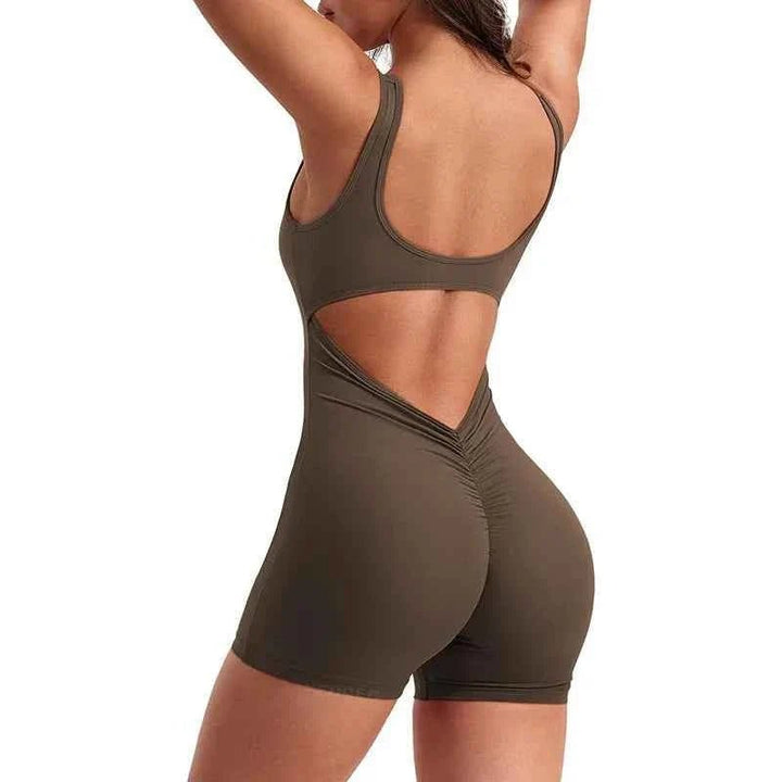 Women Seamless Backless Yoga Bodysuit - Level Up Fitness Shop