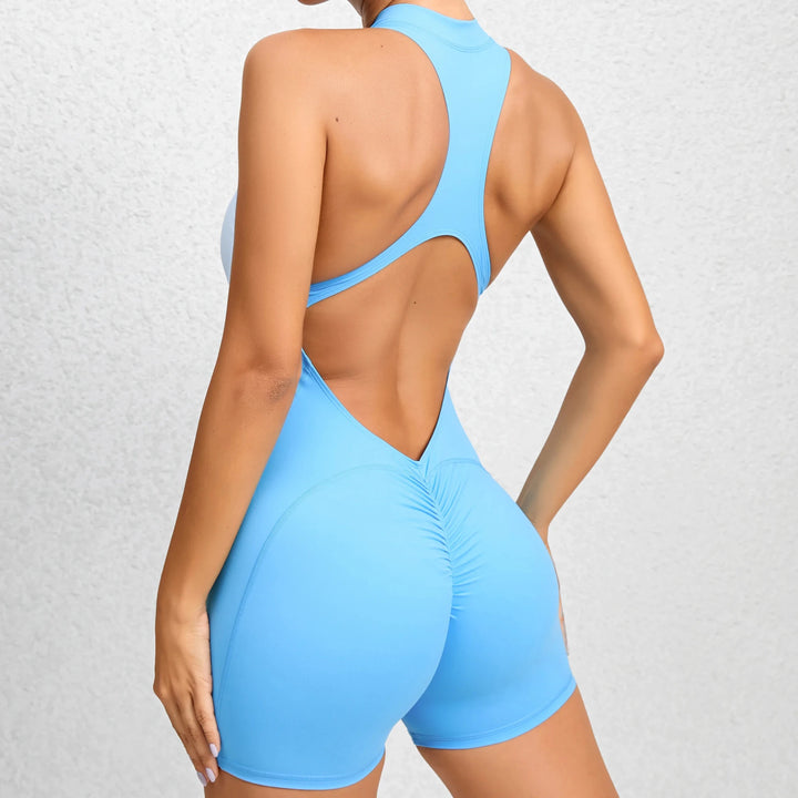 Women Yoga V Backless Jumpsuit Workout Bodysuit Sleeveless Gym Bodycon Sportswear Fitness Yoga Suit One Piece Outfit - Level Up Fitness Shop