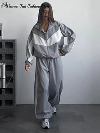 Women’s Colorblock Zip Jacket & Pants Set - Level Up Fitness Shop