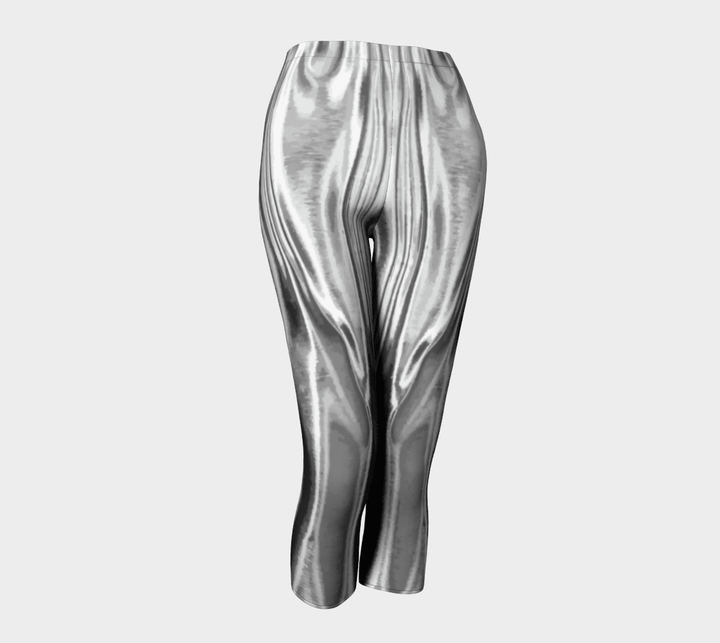 Women's Molten Silver Capri Yoga Leggings - Level Up Fitness Shop