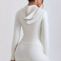 Women's Nude Faux Leather Yoga Top Windproof Tight Fitting Slimming Waist Cinching Zipper Sports Jacket Outdoor and Fitness Top - Level Up Fitness Shop
