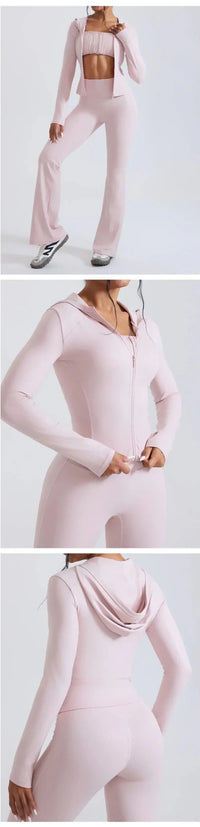 Women's Nude Faux Leather Yoga Top Windproof Tight Fitting Slimming Waist Cinching Zipper Sports Jacket Outdoor and Fitness Top - Level Up Fitness Shop