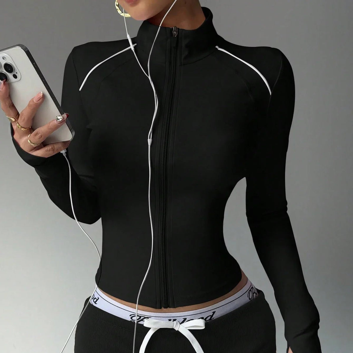 Women’s Seamless Long Sleeve Zip Yoga Jacket - Level Up Fitness Shop