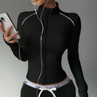 Women’s Seamless Long Sleeve Zip Yoga Jacket - Level Up Fitness Shop