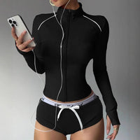 Women’s Seamless Long Sleeve Zip Yoga Jacket - Level Up Fitness Shop