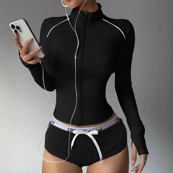 Women’s Seamless Long Sleeve Zip Yoga Jacket - Level Up Fitness Shop