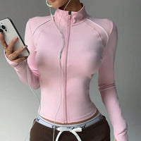 Women’s Seamless Long Sleeve Zip Yoga Jacket - Level Up Fitness Shop