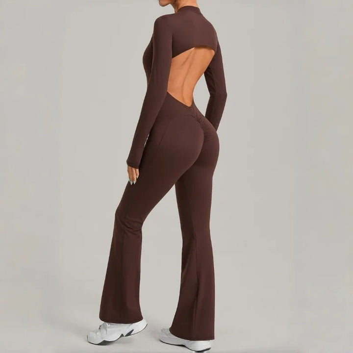 Women's Seamless Yoga Jumpsuits Sports Fitness Gym One-piece Long-sleeves Hip-Lifting Beauty Back Workout Training Bodysuits - Level Up Fitness Shop