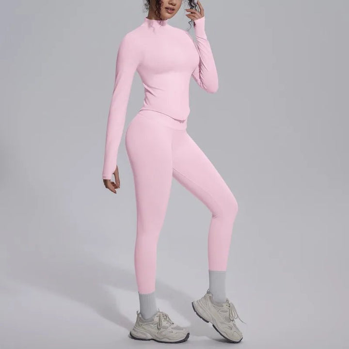 Women's Seamless Yoga Sets Sports Fitness Zipper Long-Sleeve Jacket Slim-fit Hip Lift Pants Suits Workout Training Gym Sets - Level Up Fitness Shop