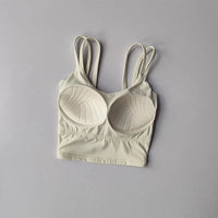 Women's sports bra white push up yoga