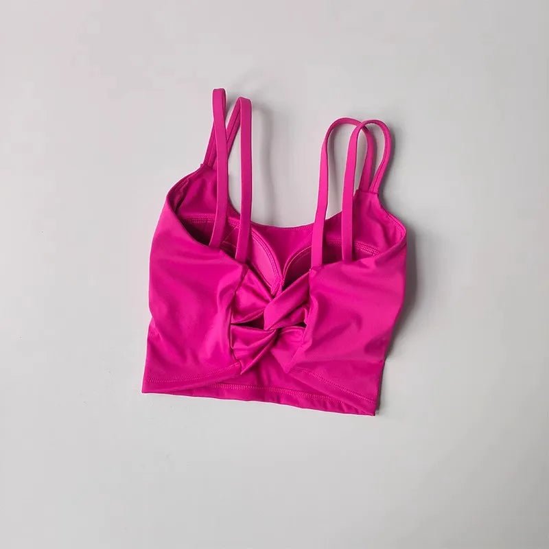 Women's sports bra pink push up yoga