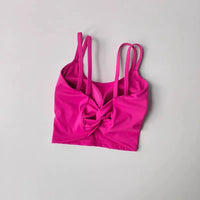 Women's sports bra pink push up yoga