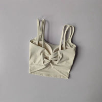 Women's sports bra white push up yoga