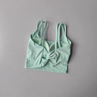 Women's sports bra green push up yoga