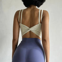 Women's sports bra white push up