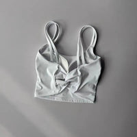 Women's sports bra white push up yoga