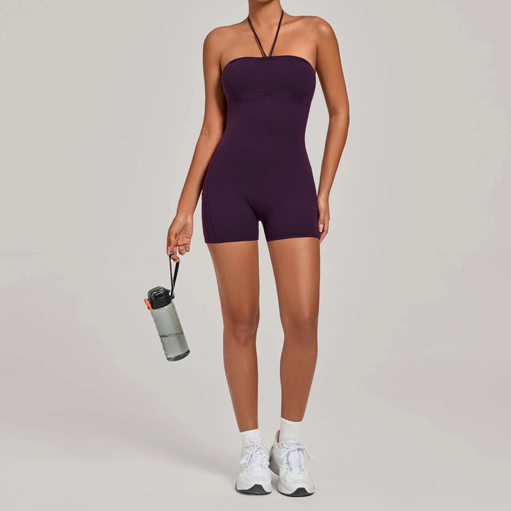 Womens Two Way Wear Bodysuit Sleeveless Yoga Stretch One Piece Romper Sexy Fitness Side Pockets Sportwears Bodysuit - Level Up Fitness Shop