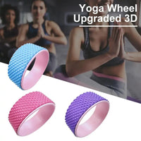 3D yoga massage wheels in multiple colors for stretching