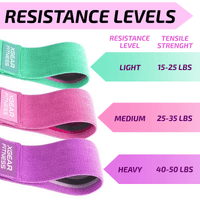 XGear Fitness Set of 3 Womens Butt and Hip Exercise Bands - Level Up Fitness Shop