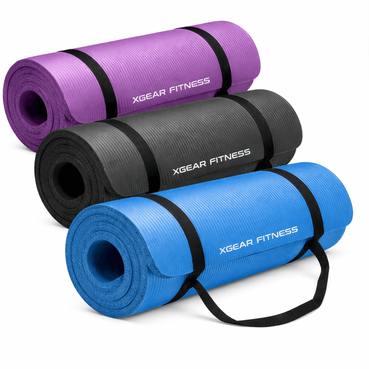 XGear Fitness Thick Travel Yoga Mat with Carrying Strap - Level Up Fitness Shop