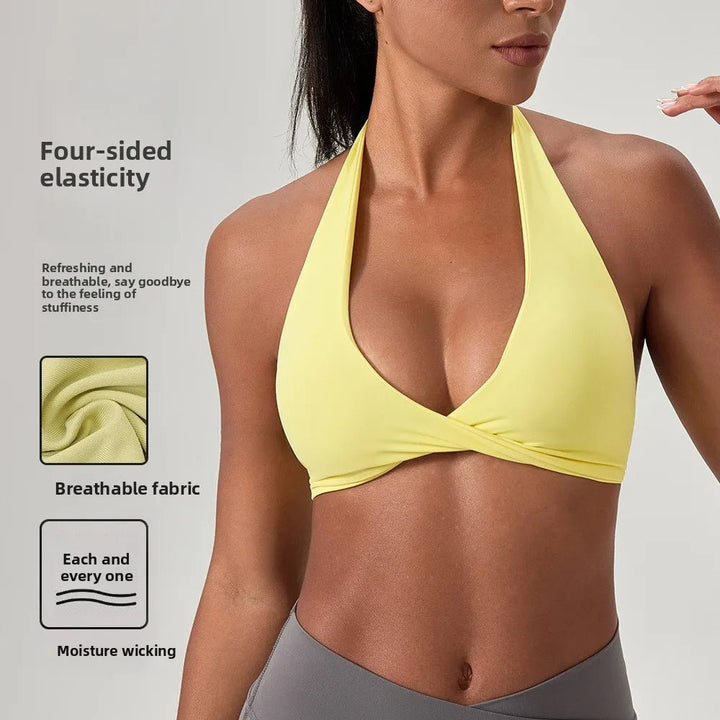 YOGA Naked Feeling Strappy Padded Sports Bras for Women - Fitness Workout Top Criss Cross Back Yoga sports Bras No steel ring - Level Up Fitness Shop